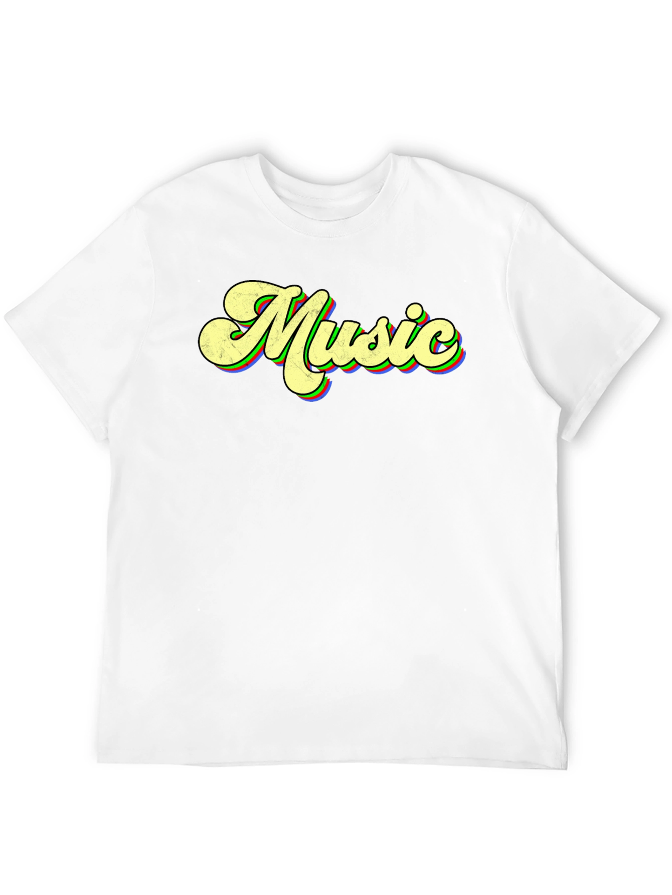 Retro Music T-Shirt - Black Crew Neck Tee