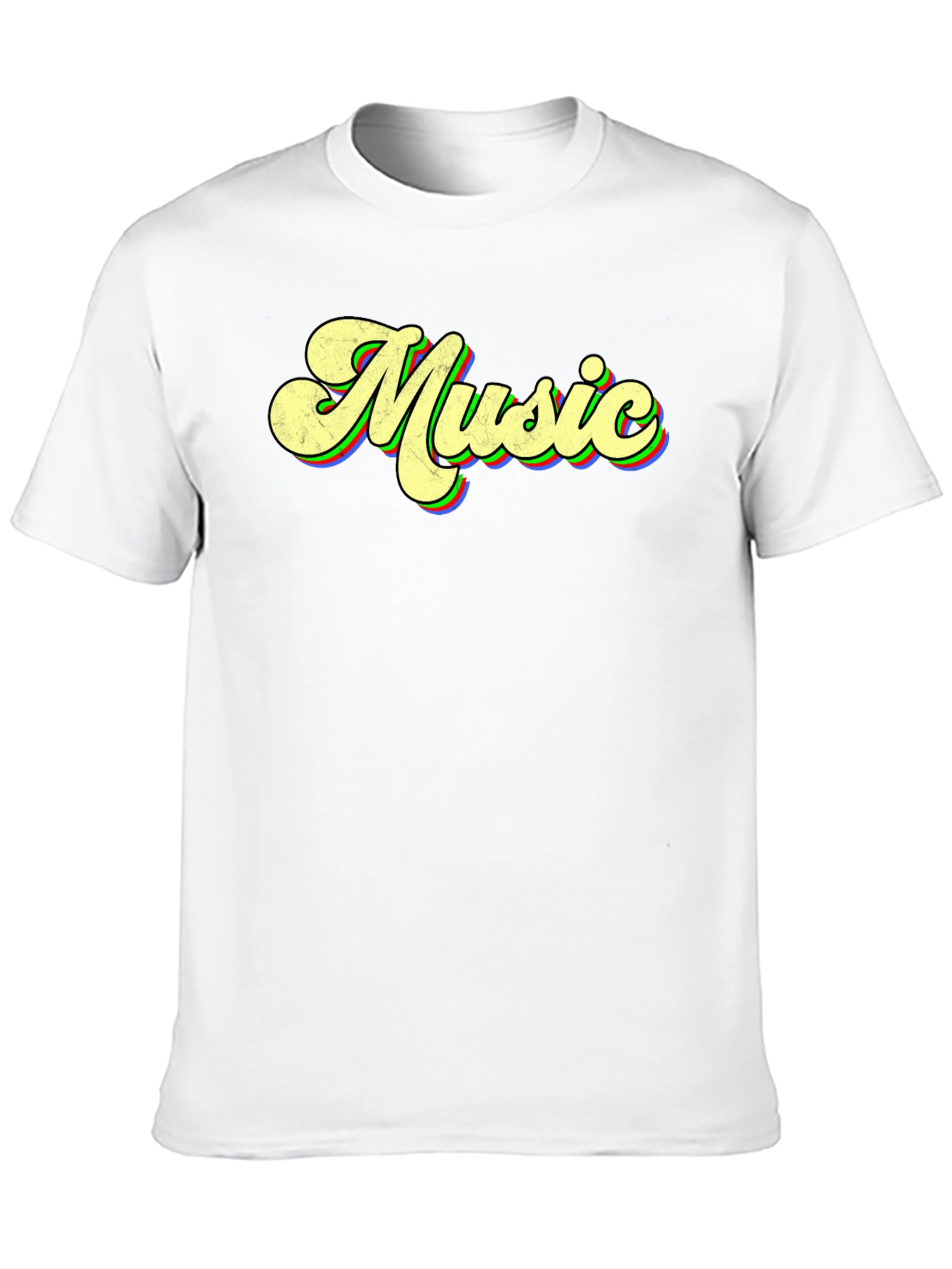 Retro Music T-Shirt - Black Crew Neck Tee