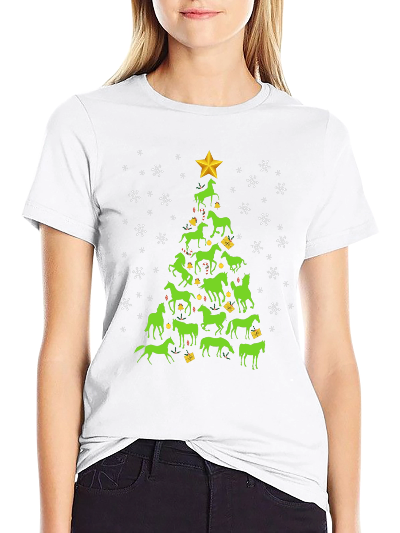 Horse Christmas Tree Graphic Tee