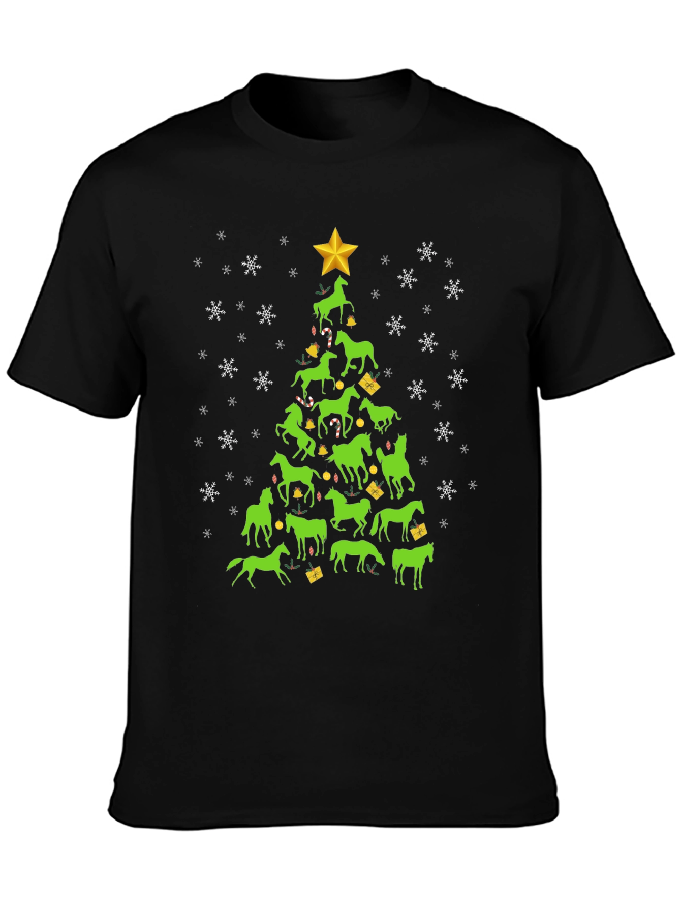 Horse Christmas Tree Graphic Tee