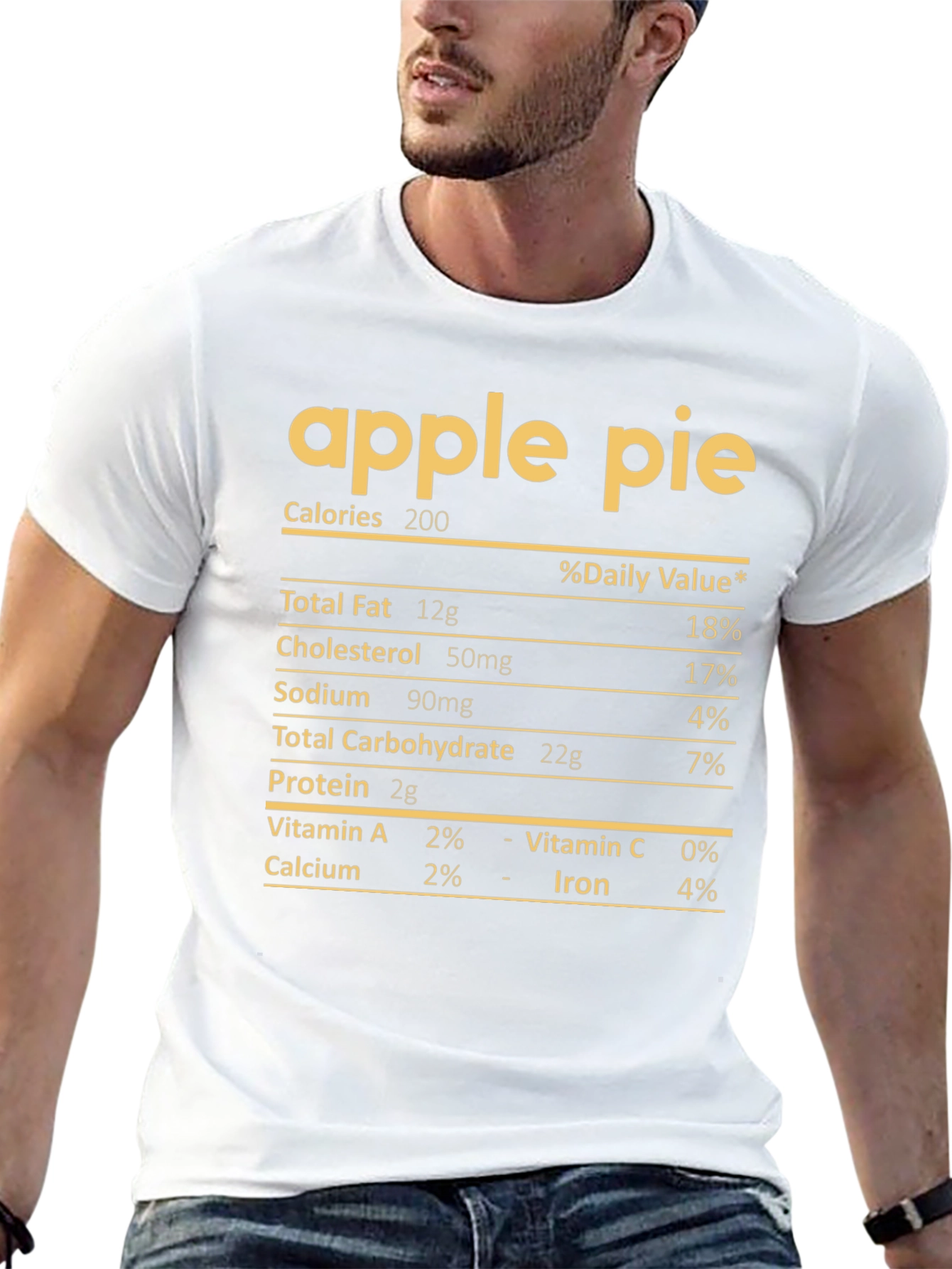 Apple Pie Nutrition Facts T-Shirt - Funny Foodie Tee