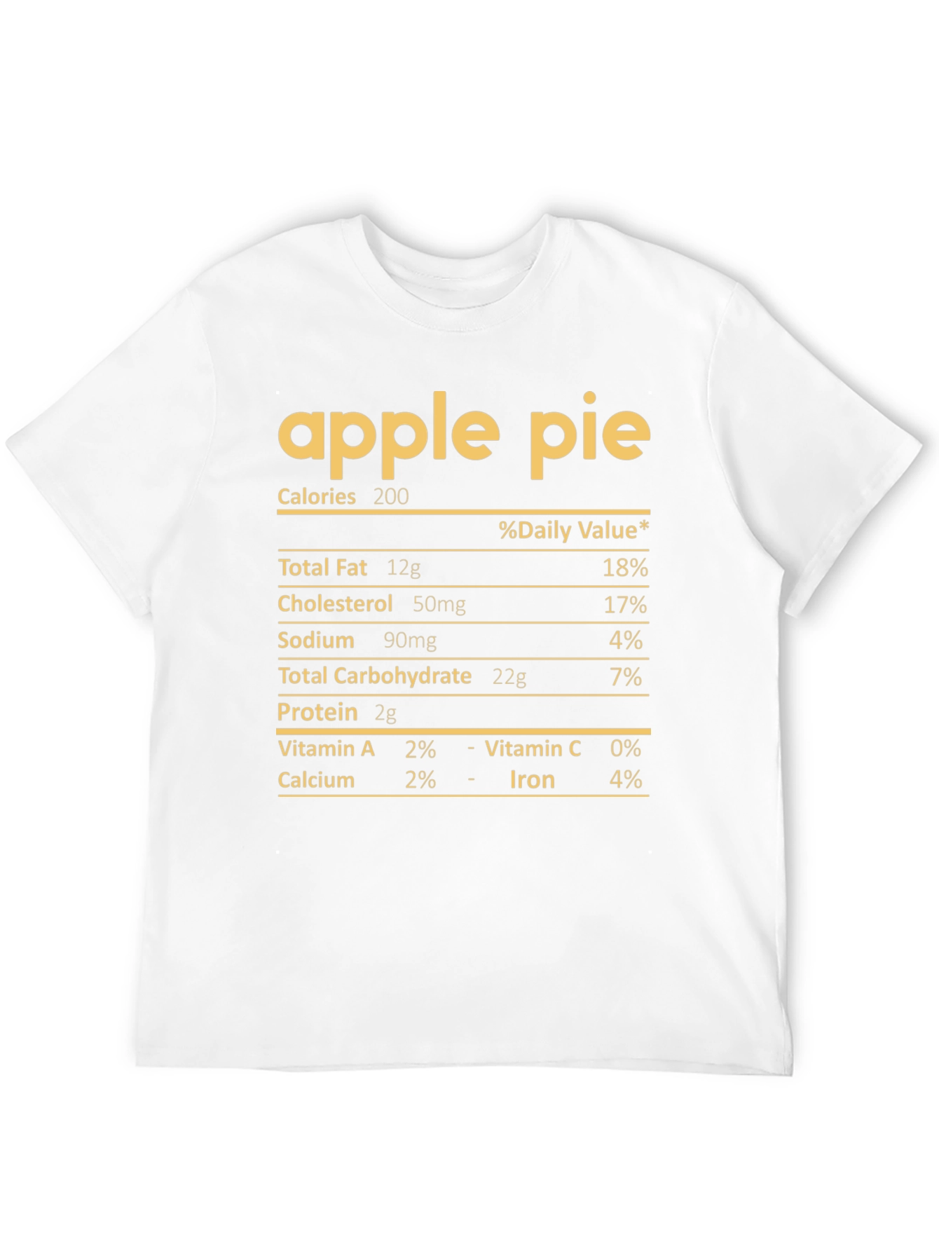 Apple Pie Nutrition Facts T-Shirt - Funny Foodie Tee