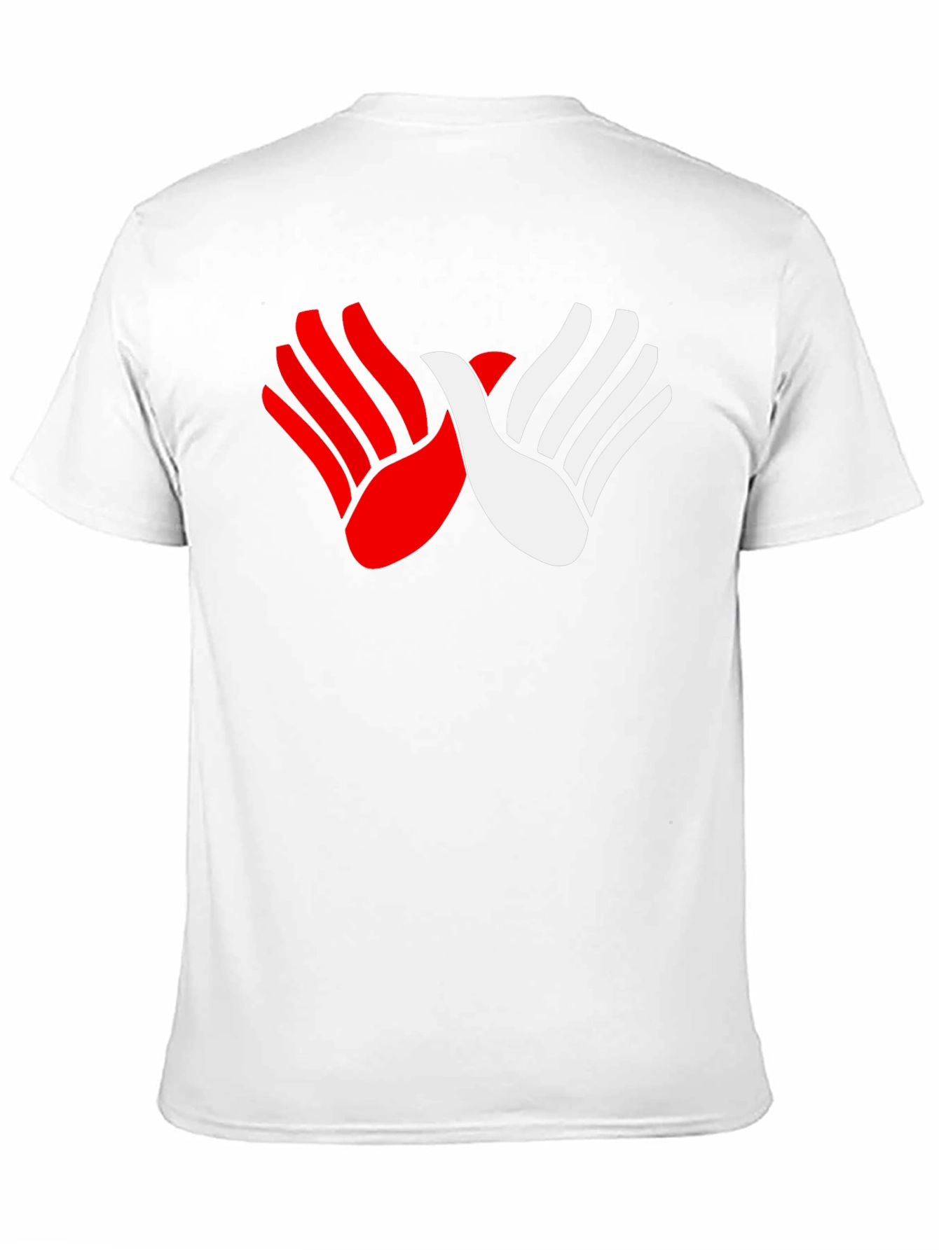 Red & White Hands Graphic Black T-Shirt