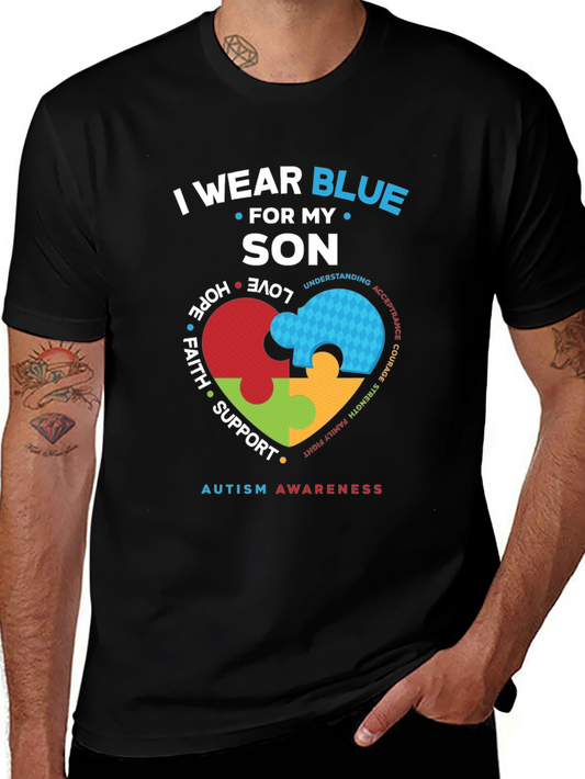 Autism Awareness I Wear Blue For My Son T-Shirt