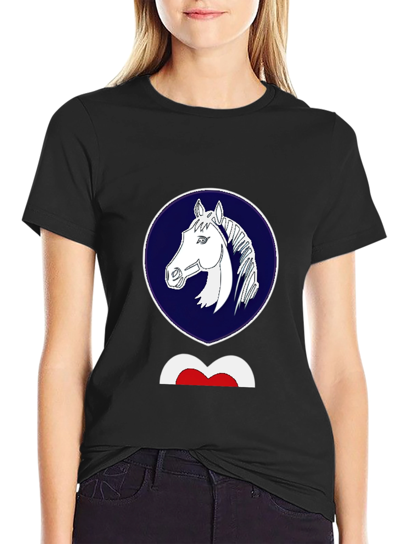 Horse Emblem Black T-Shirt