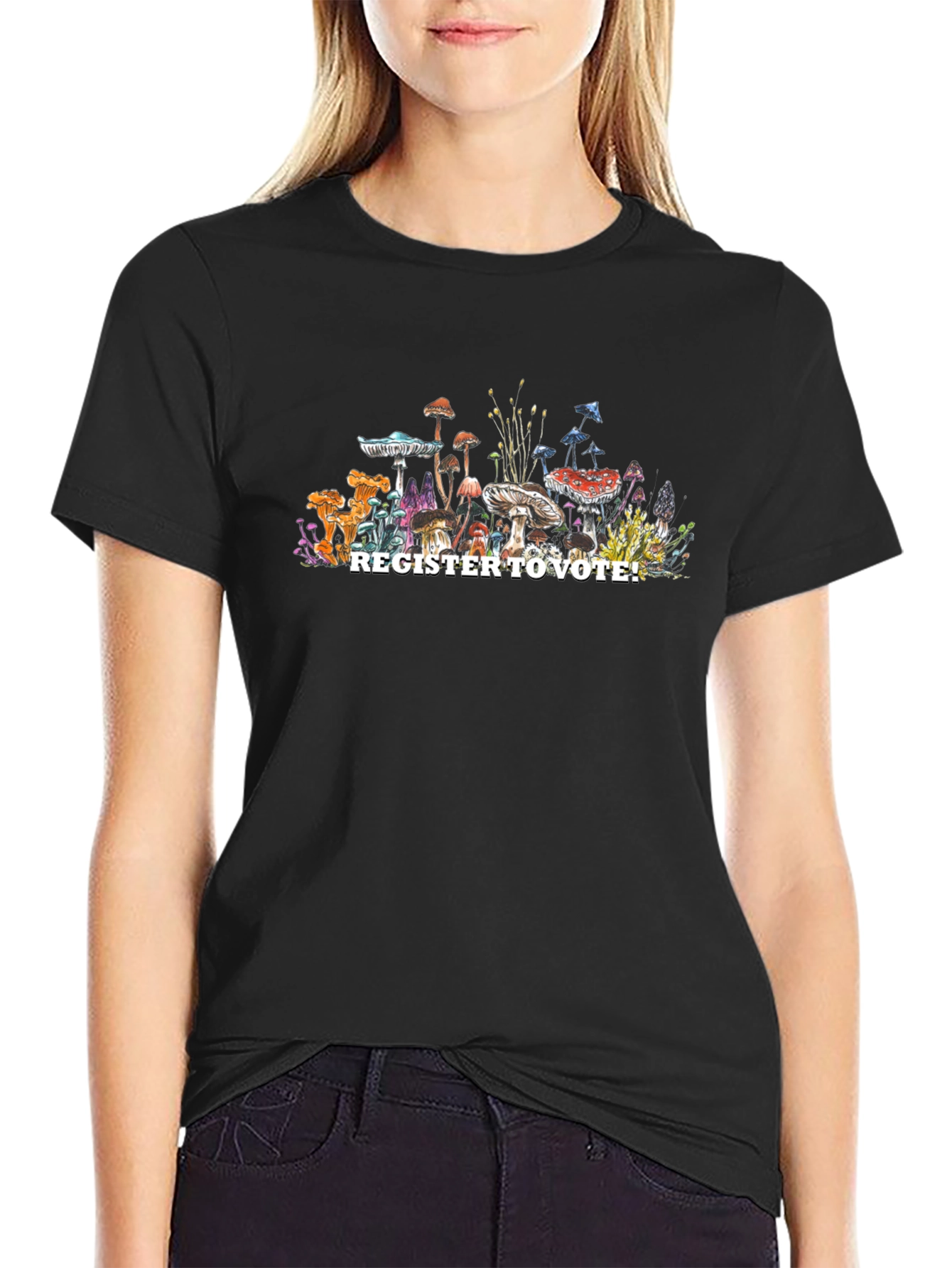 Register to Vote Mushroom Graphic T-Shirt