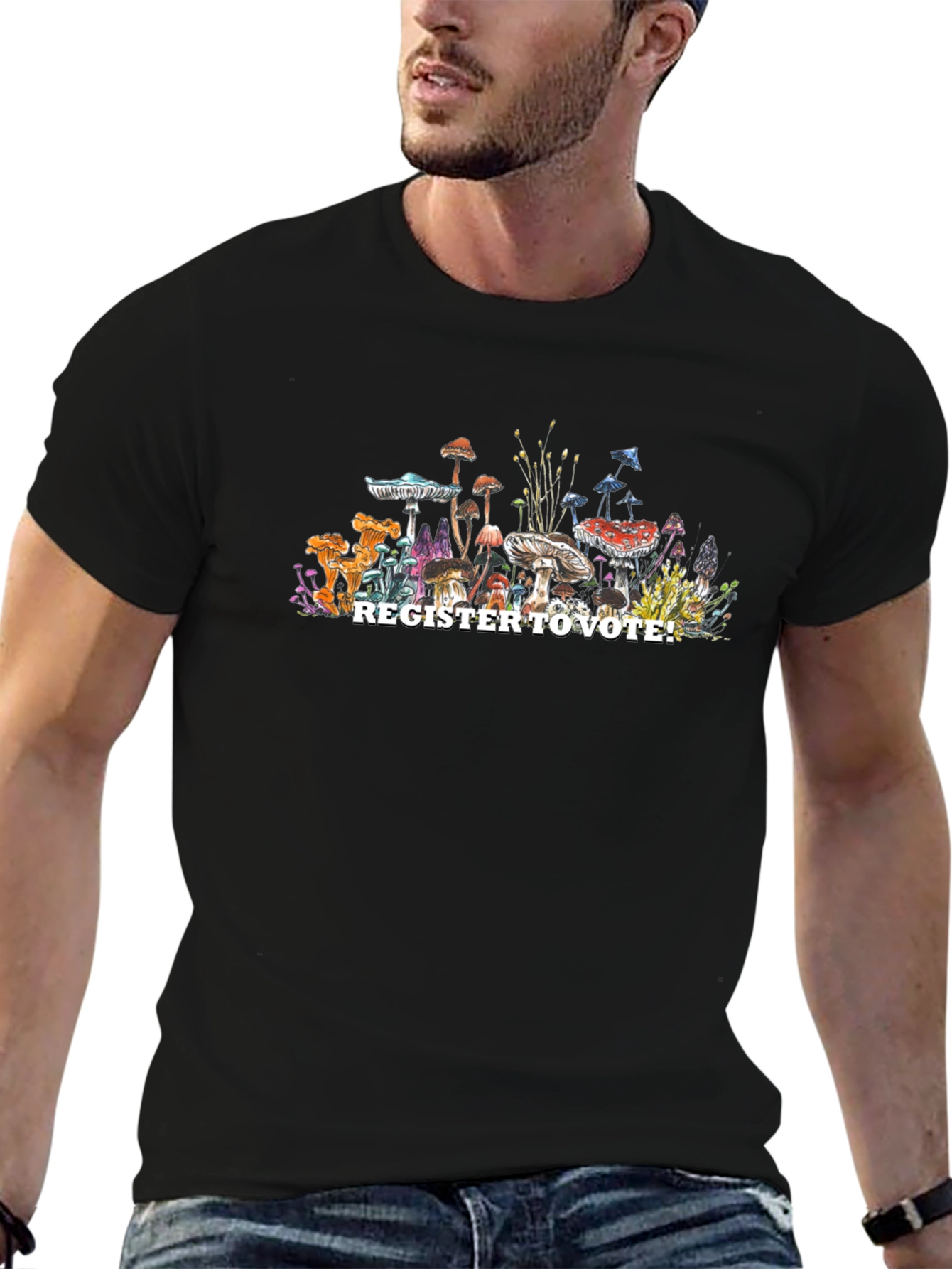 Register to Vote Mushroom Graphic T-Shirt