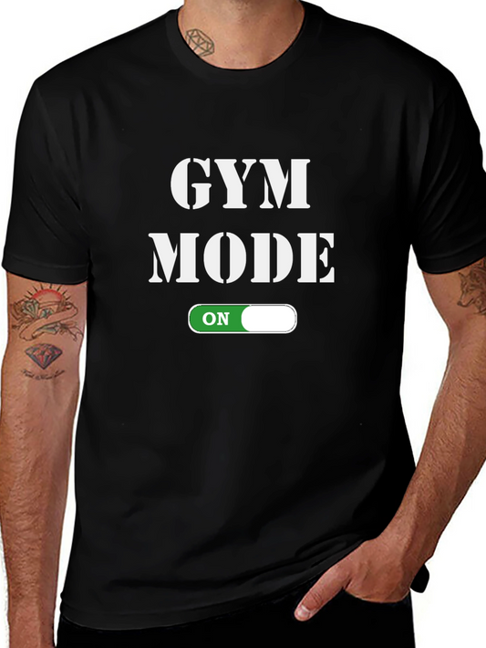 Gym Mode On Black Graphic T-Shirt
