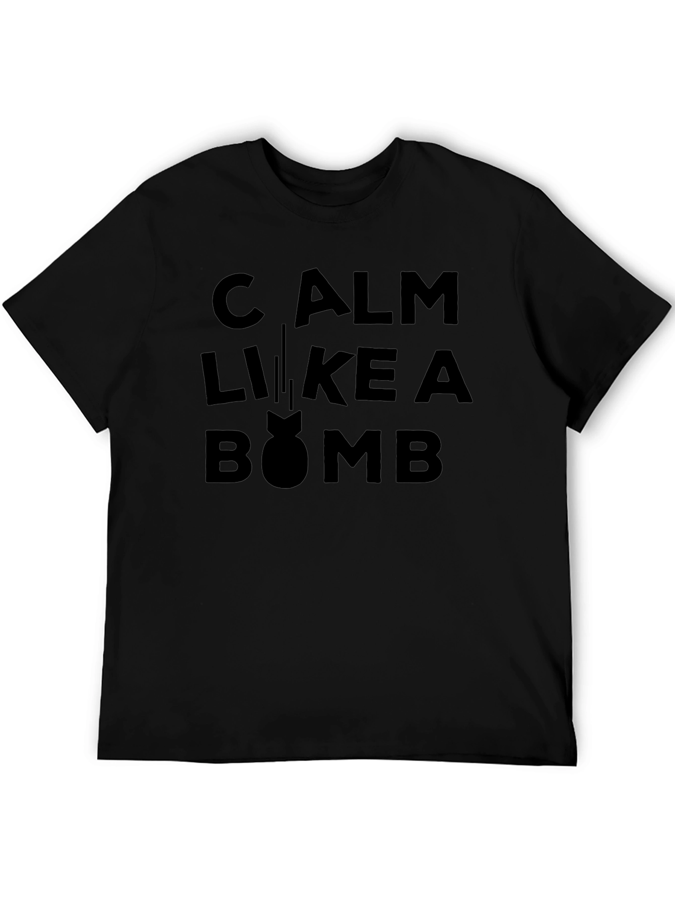 Calm Like a Bomb Graphic T-Shirt - Black