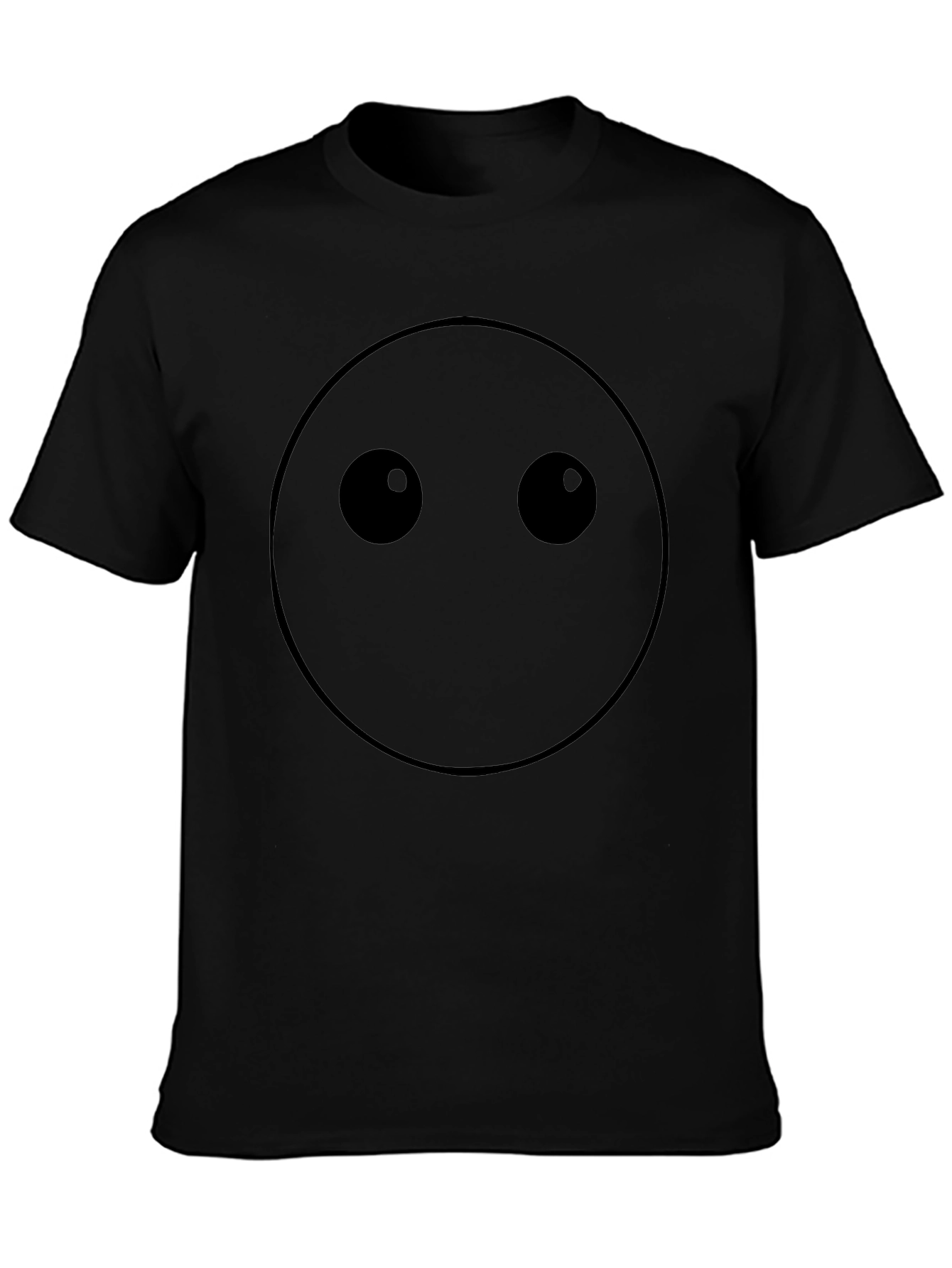 Minimalist Black Graphic Tee - Emoticon Style