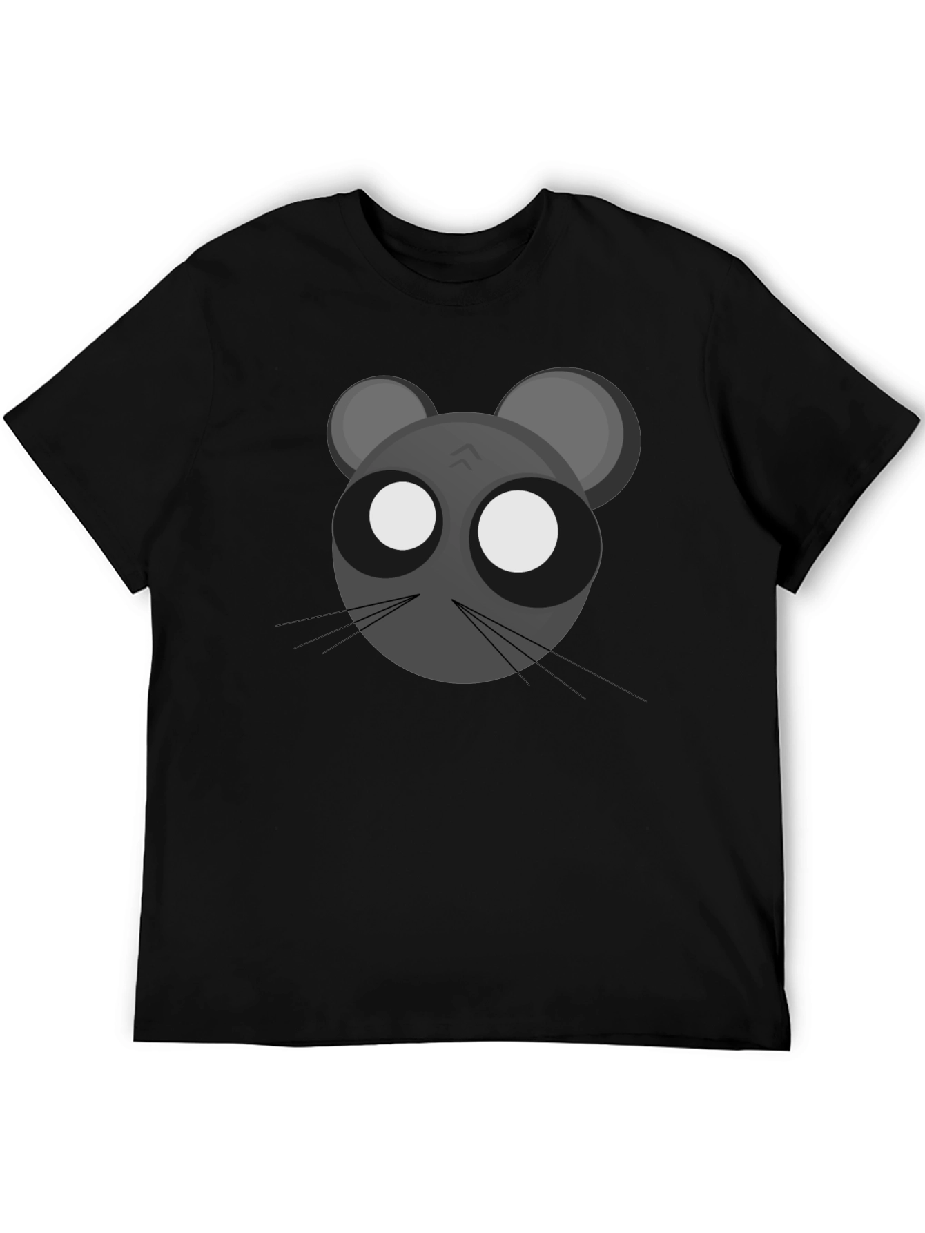 Cartoon Mouse Graphic T-Shirt - Black