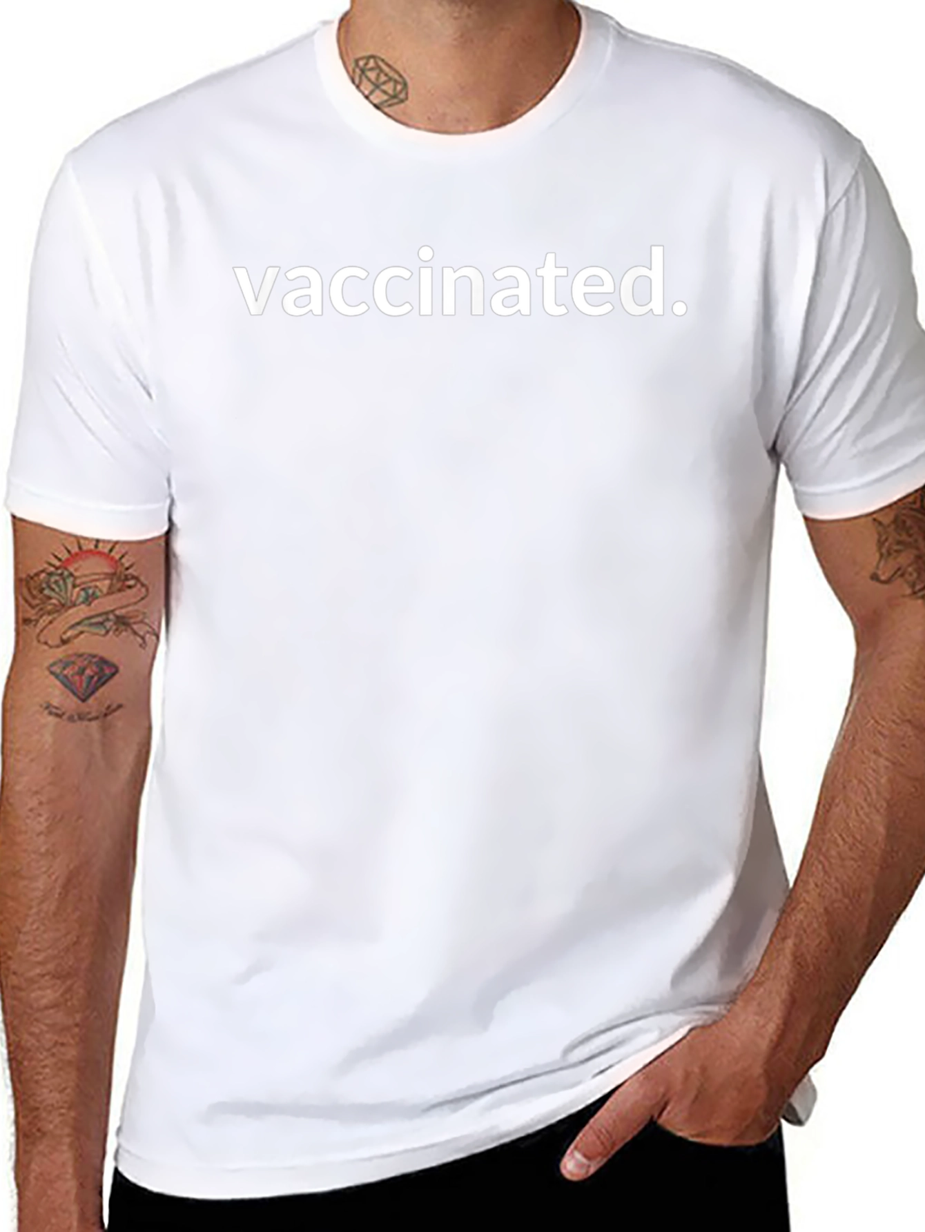 Vaccinated T-Shirt - Black Classic Fit