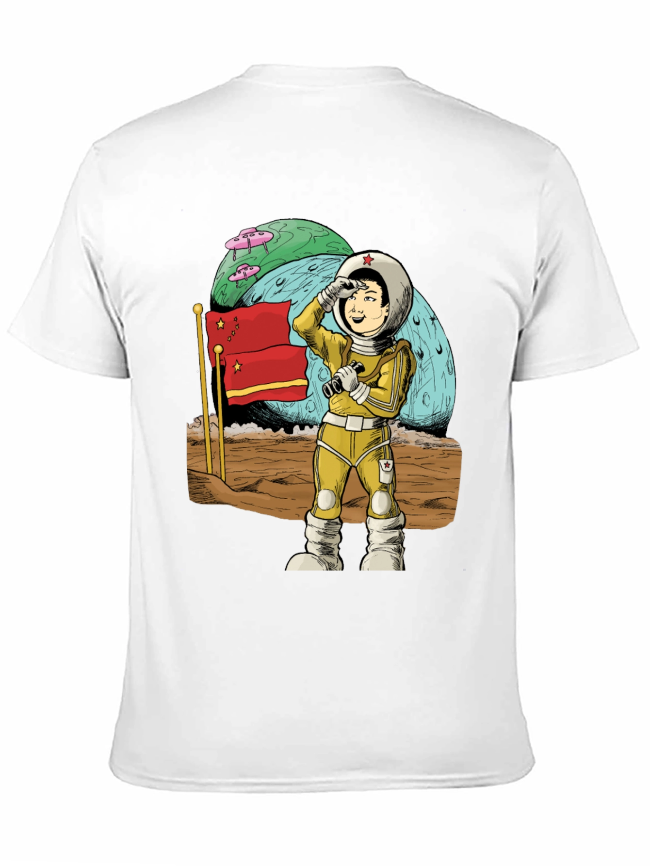 Astronaut in Space Black T-Shirt