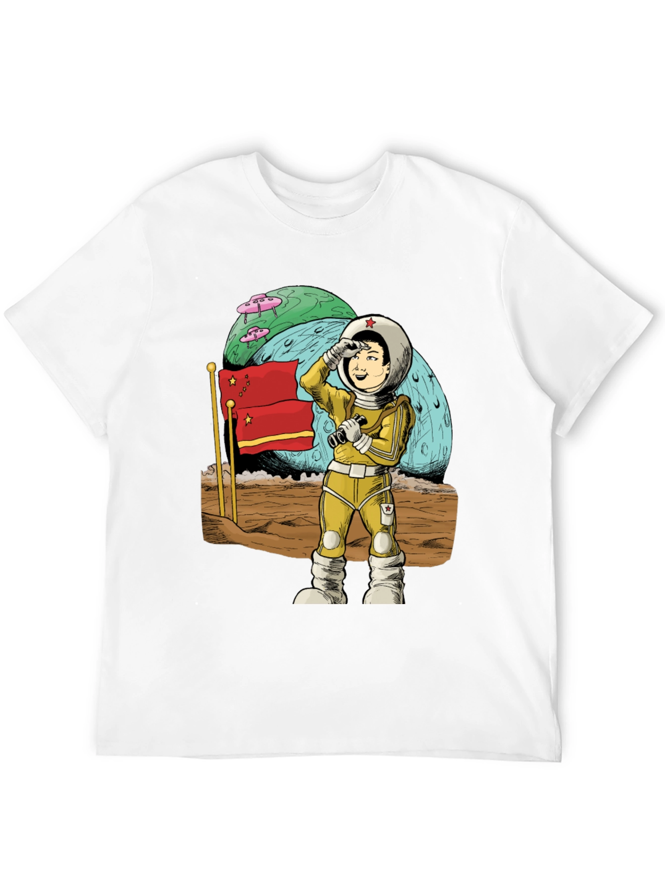 Astronaut in Space Black T-Shirt