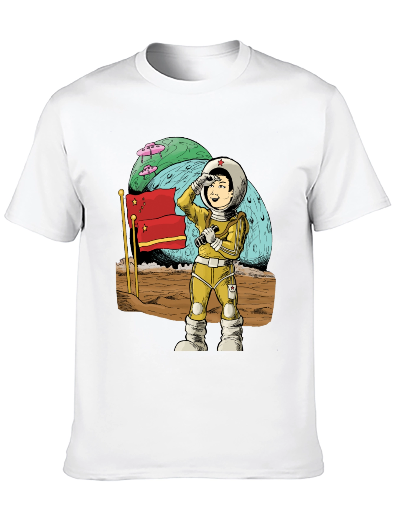 Astronaut in Space Black T-Shirt