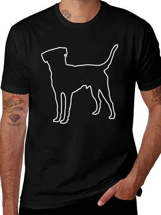 Dog Silhouette Graphic T-Shirt - Black