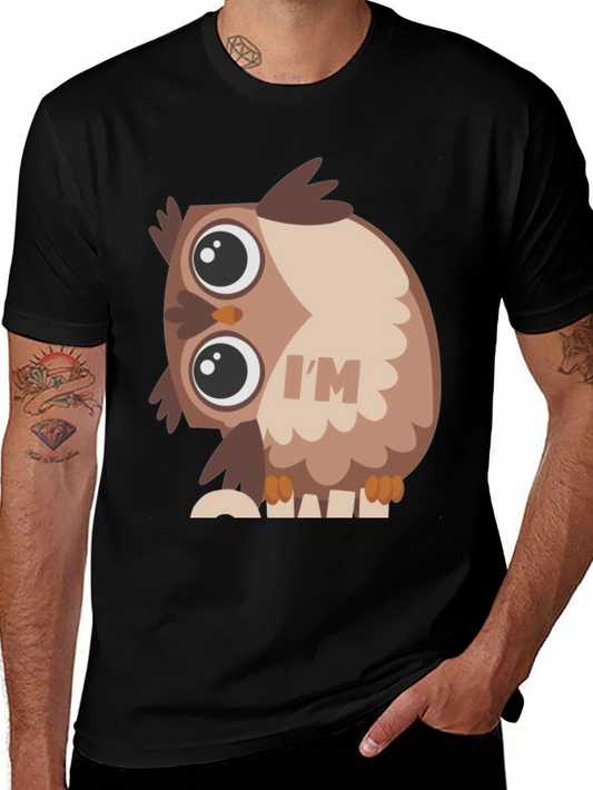 Owl Graphic Black T-Shirt - Unique Design