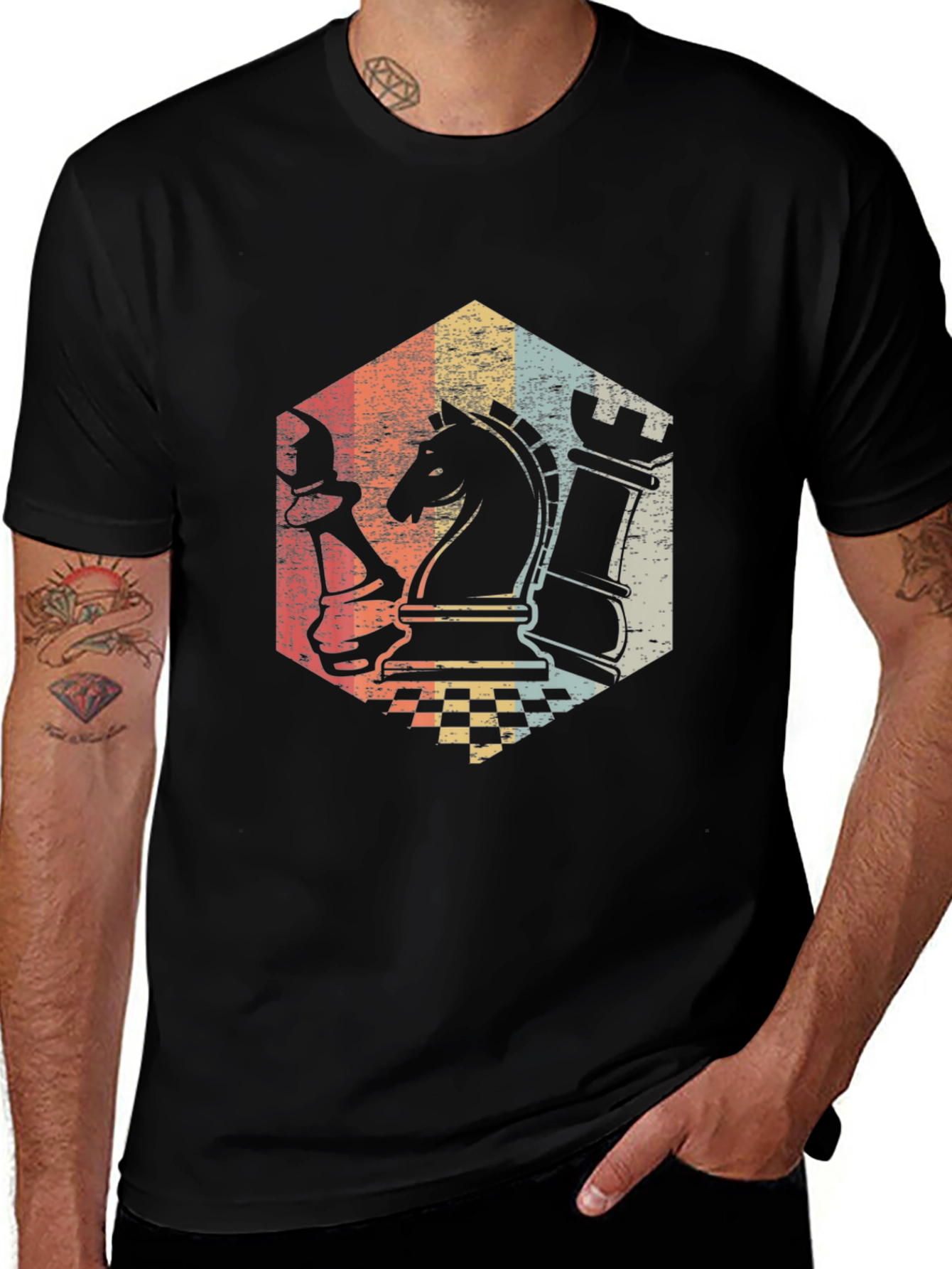 Chess Piece Retro Graphic Tee