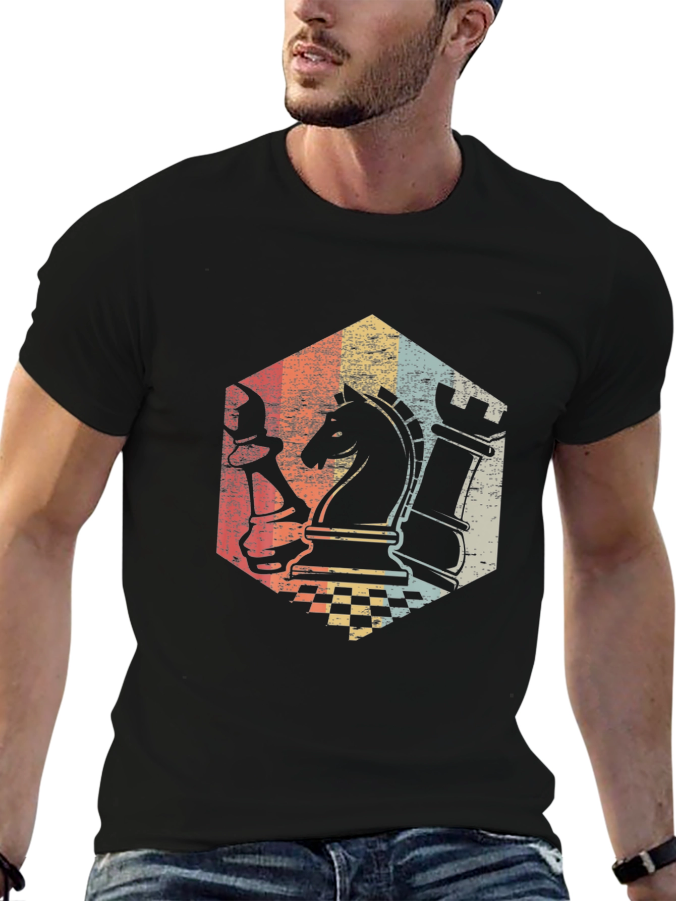 Chess Piece Retro Graphic Tee