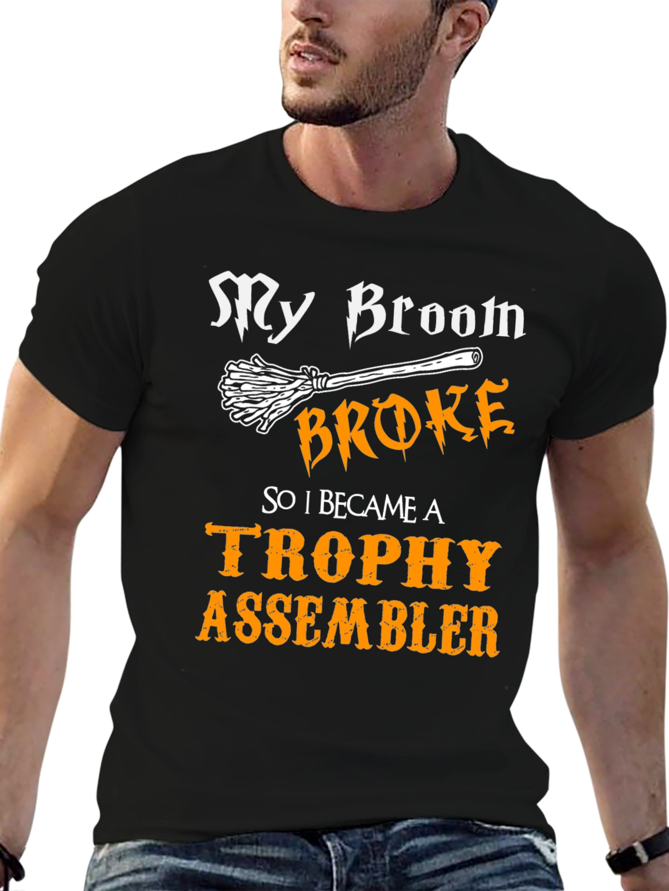 My Broom Broke Trophy Assembler Graphic Tee
