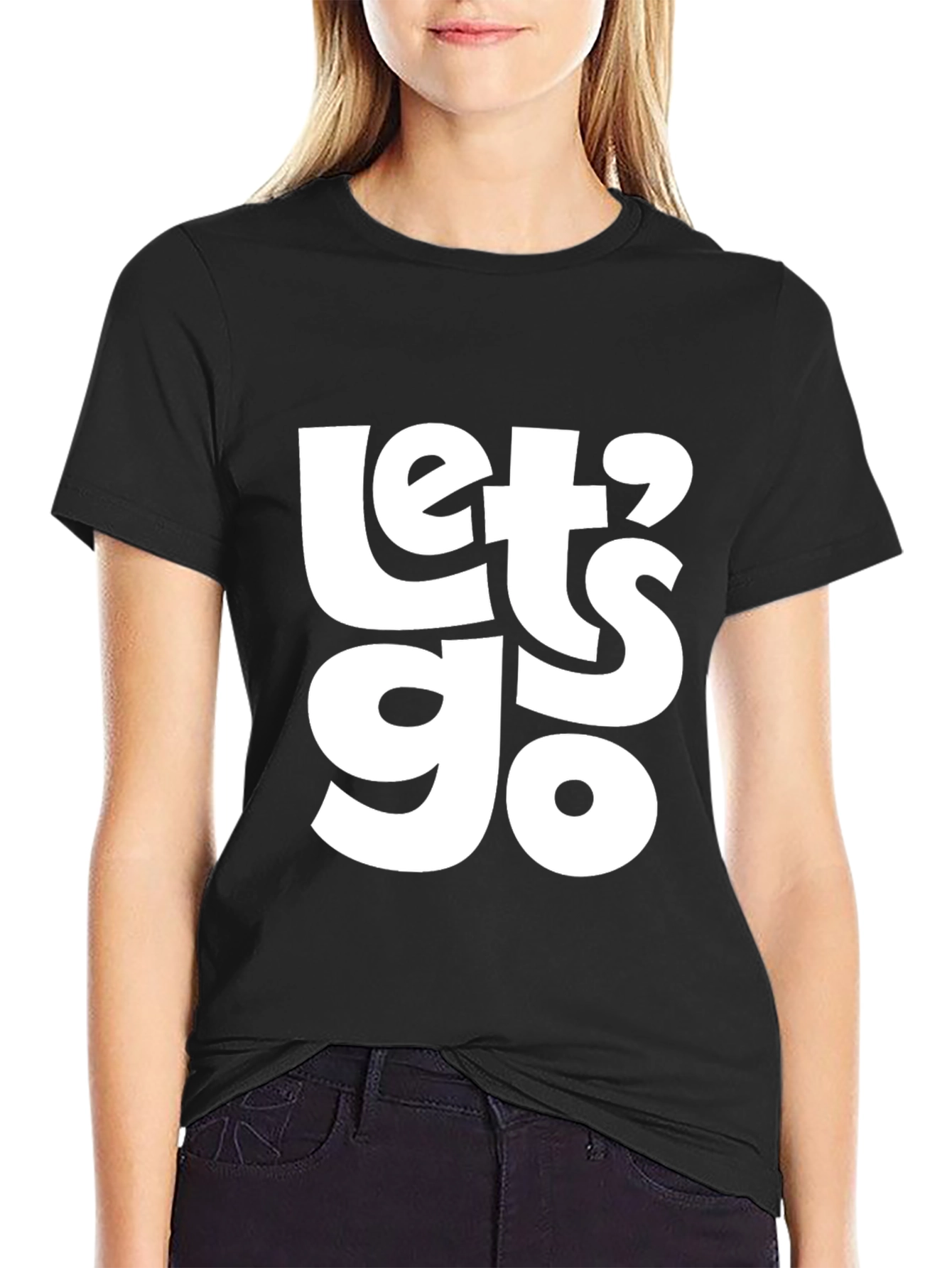 Lets Go Graphic T-Shirt - Casual Black Tee
