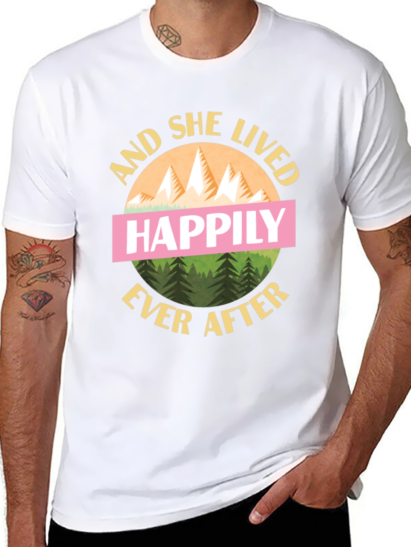 Happily Ever After Graphic Tee - Mountain Design T-Shirt