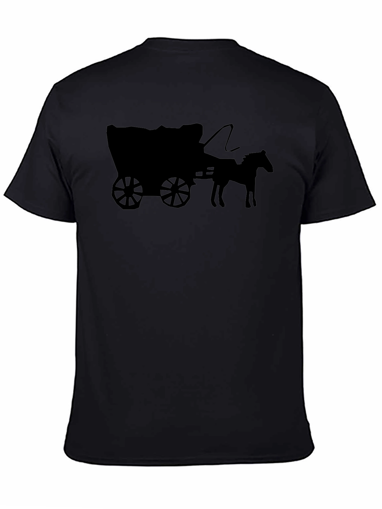 Wagon Wheel Graphic Tee - Black Cotton Blend T-Shirt