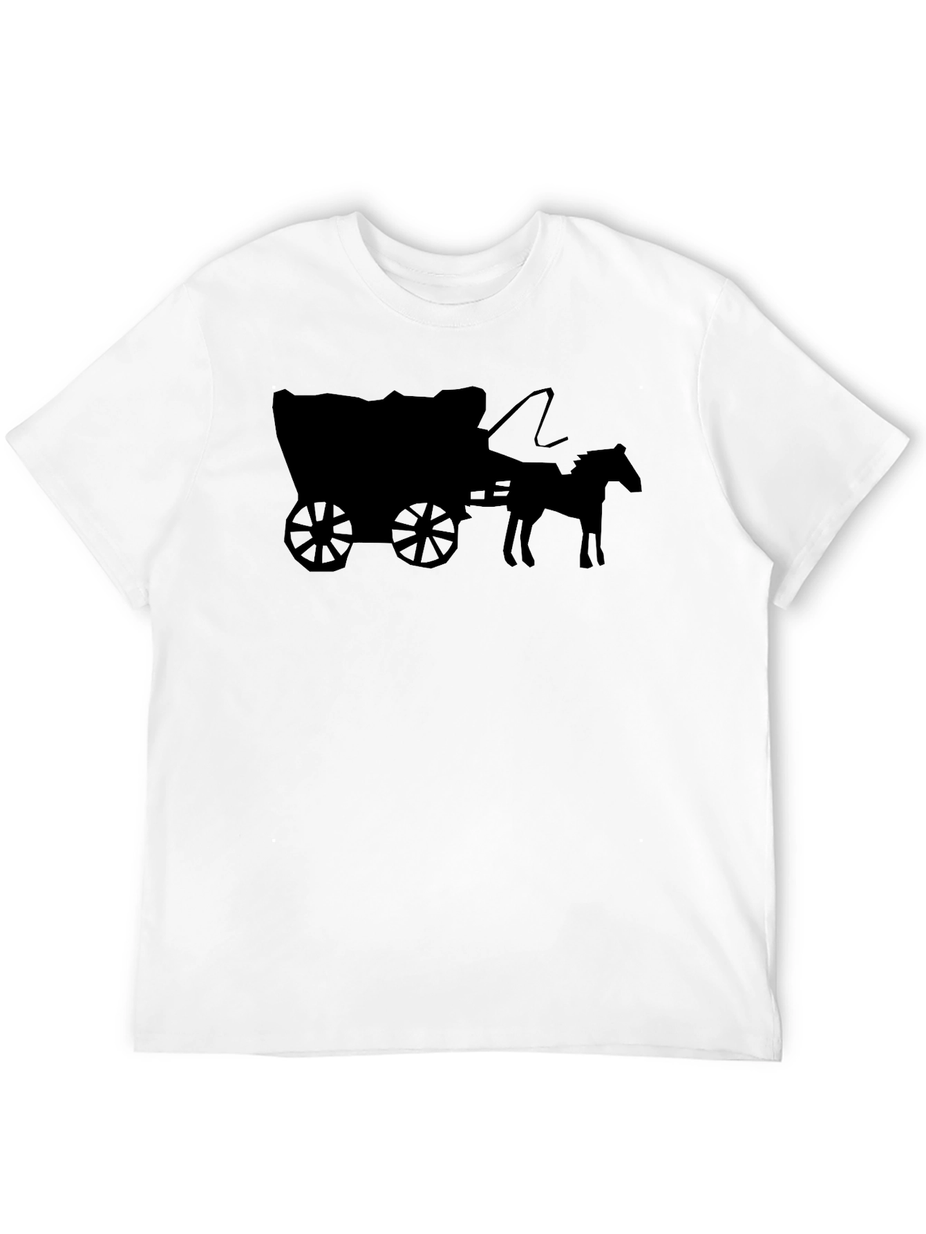 Wagon Wheel Graphic Tee - Black Cotton Blend T-Shirt