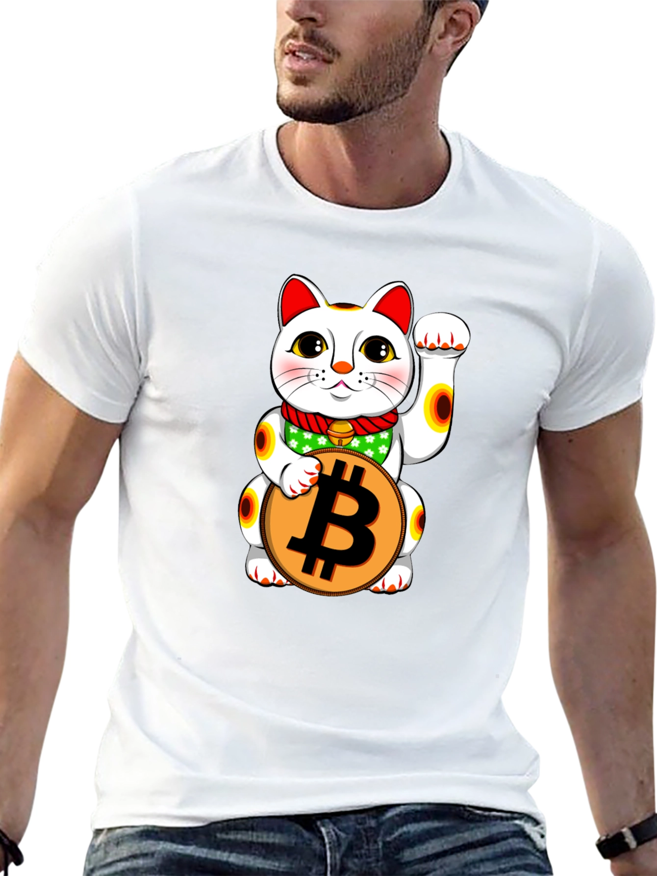 Lucky Bitcoin Cat T-Shirt - Crypto Tee