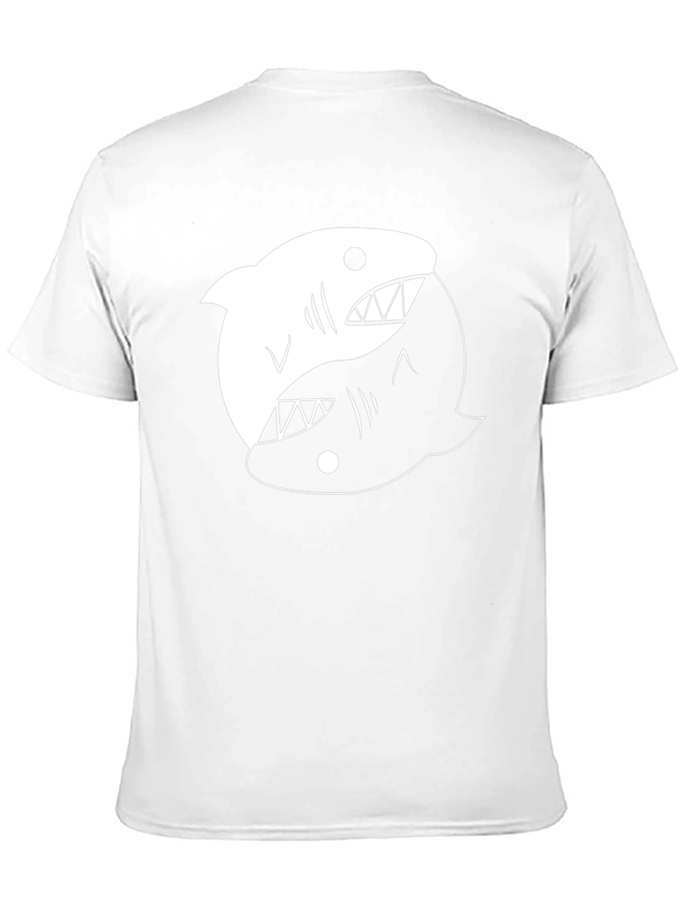 Yin Yang Shark Graphic Tee - Black Cotton T-Shirt