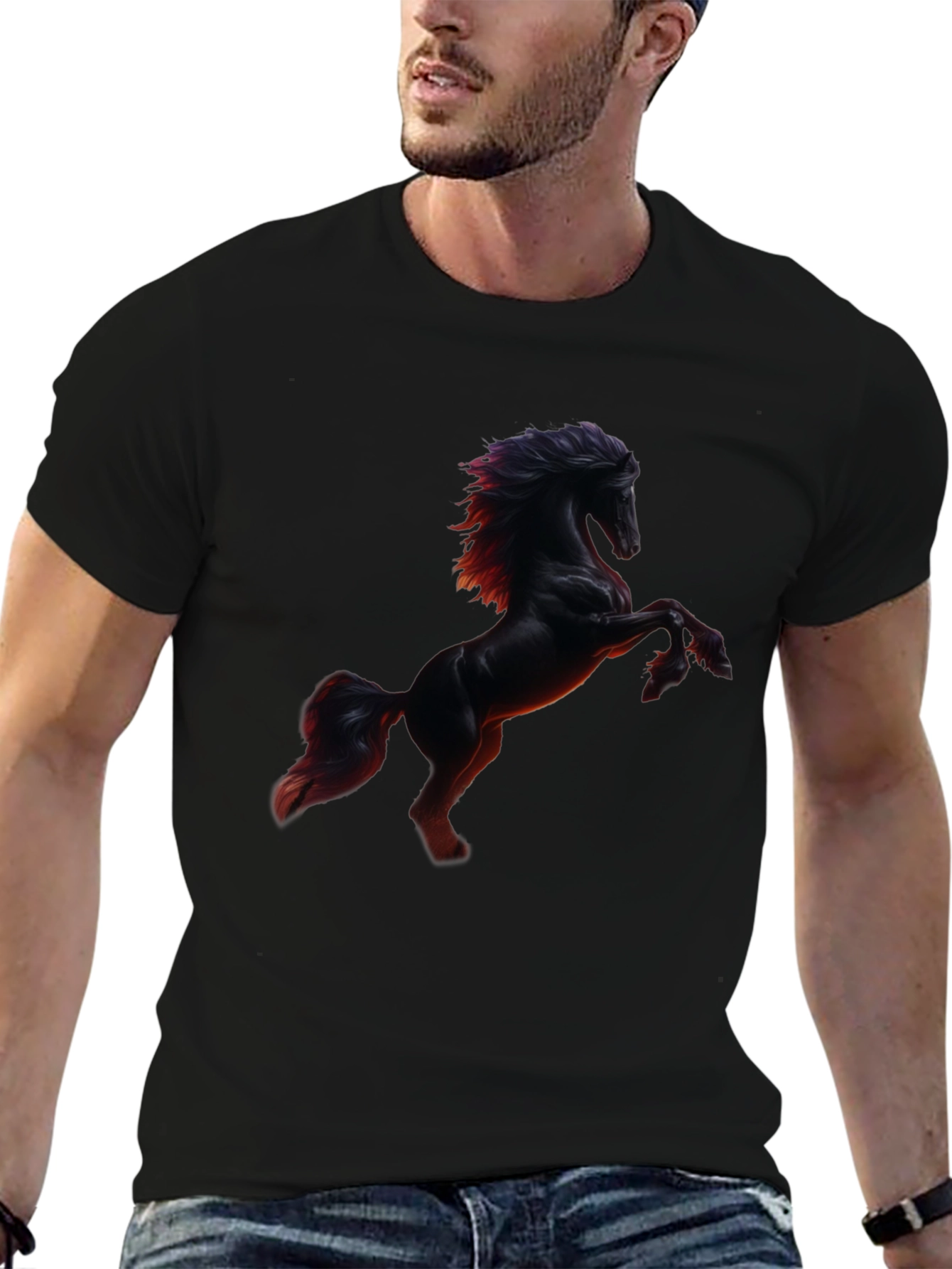 Horse Graphic Black T-Shirt