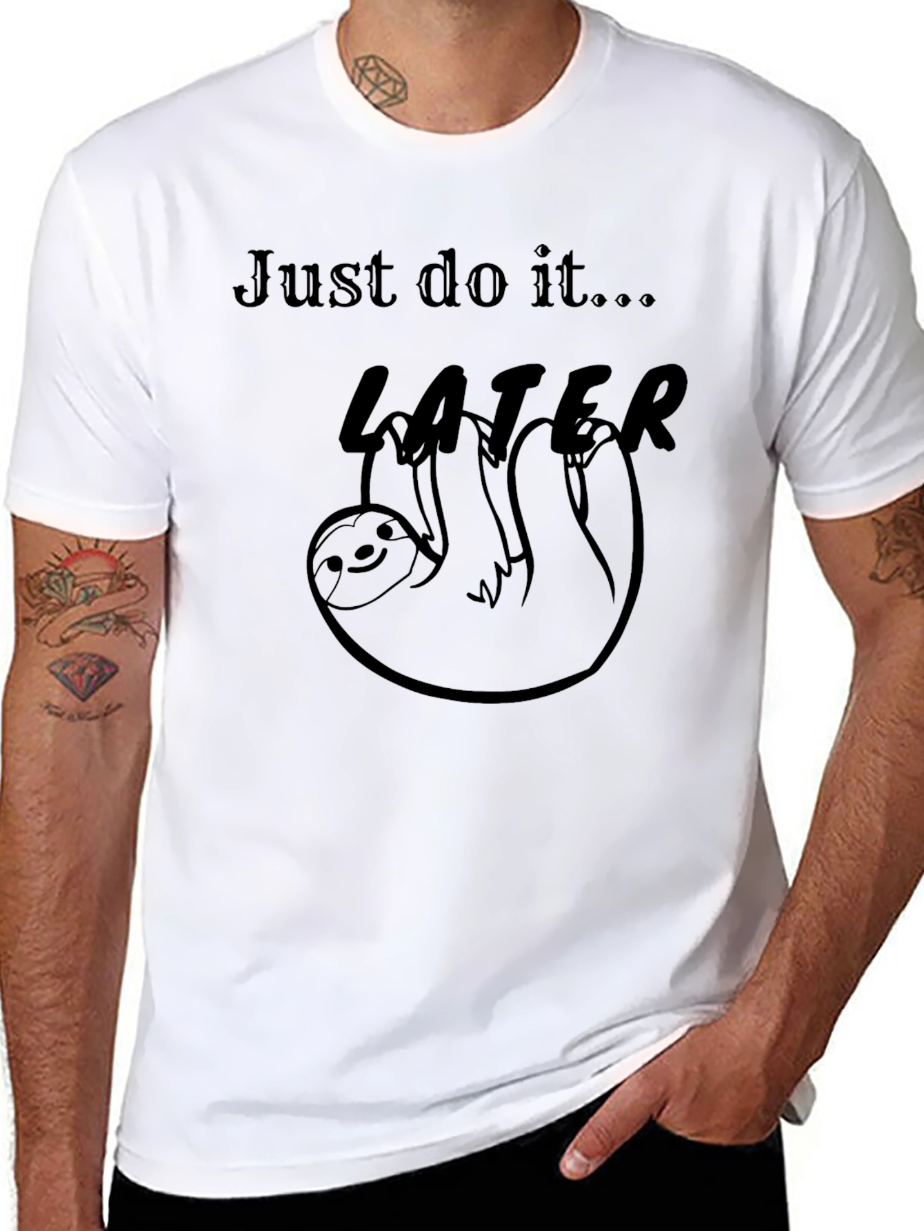 Just Do It...Later Sloth Graphic T-Shirt