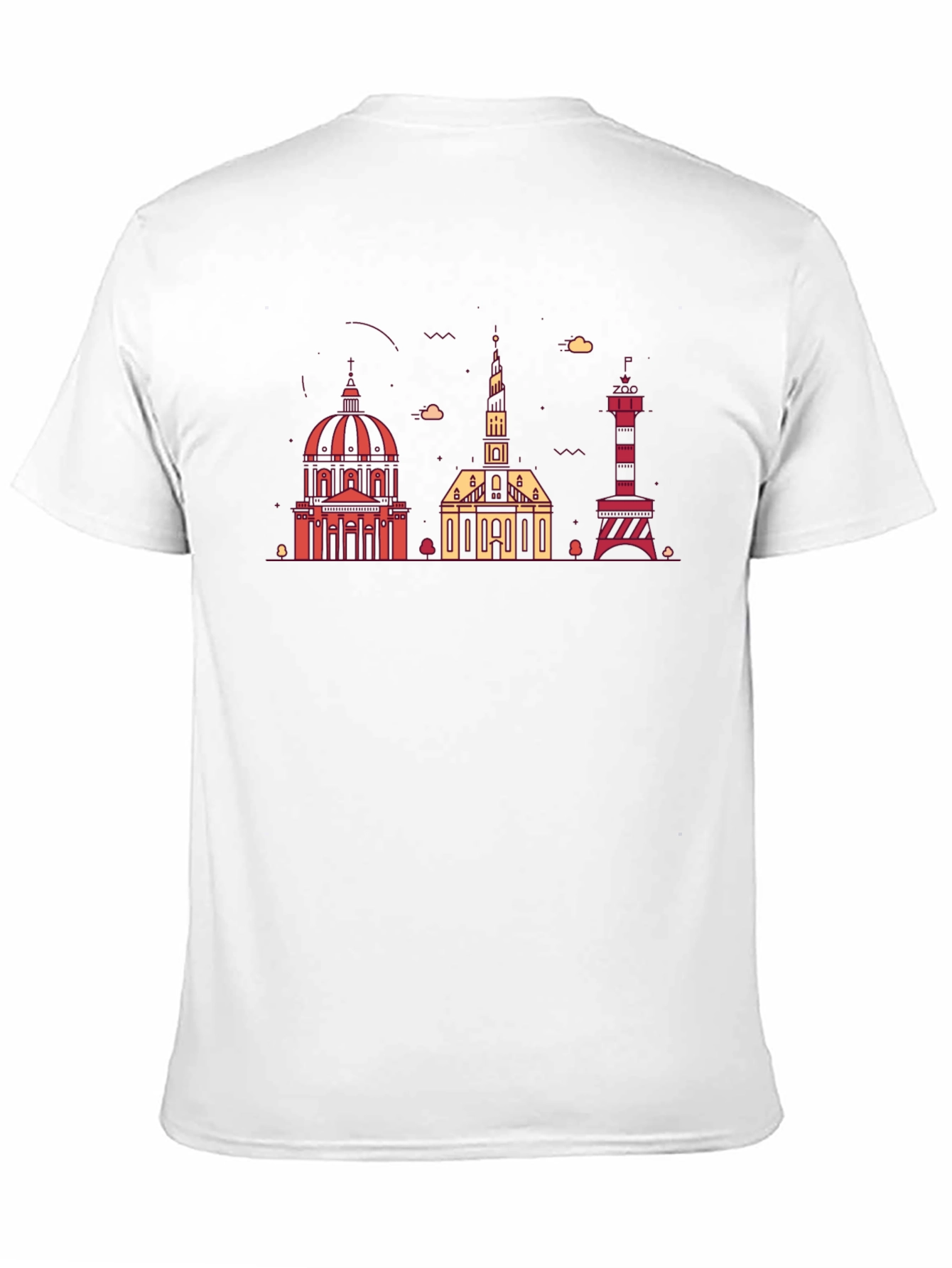 Copenhagen Skyline Graphic Tee - Denmark Souvenir T-Shirt