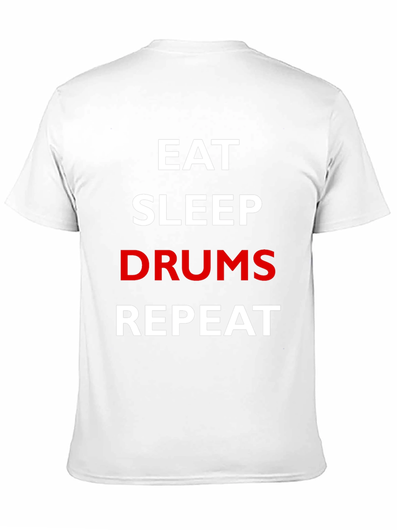Eat Sleep Drums Repeat Black Graphic T-Shirt