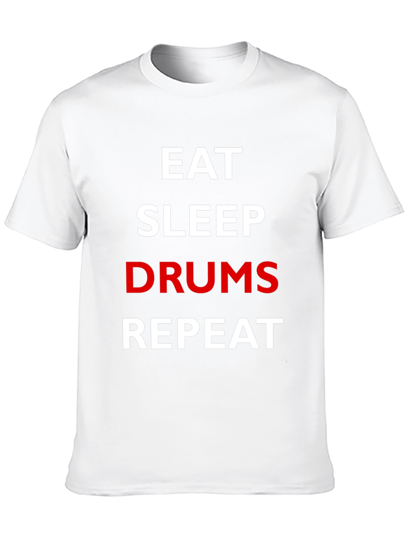 Eat Sleep Drums Repeat Black Graphic T-Shirt
