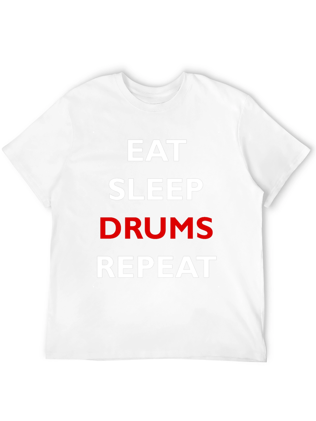 Eat Sleep Drums Repeat Black Graphic T-Shirt