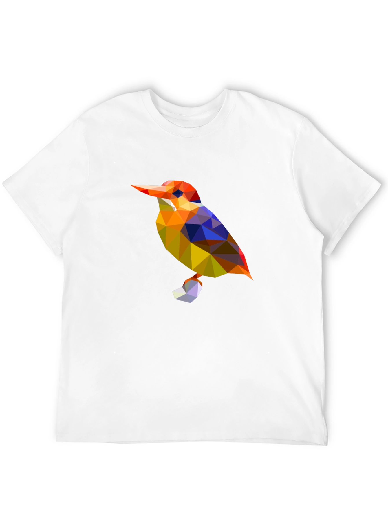 Geometric Bird Graphic Black T-Shirt