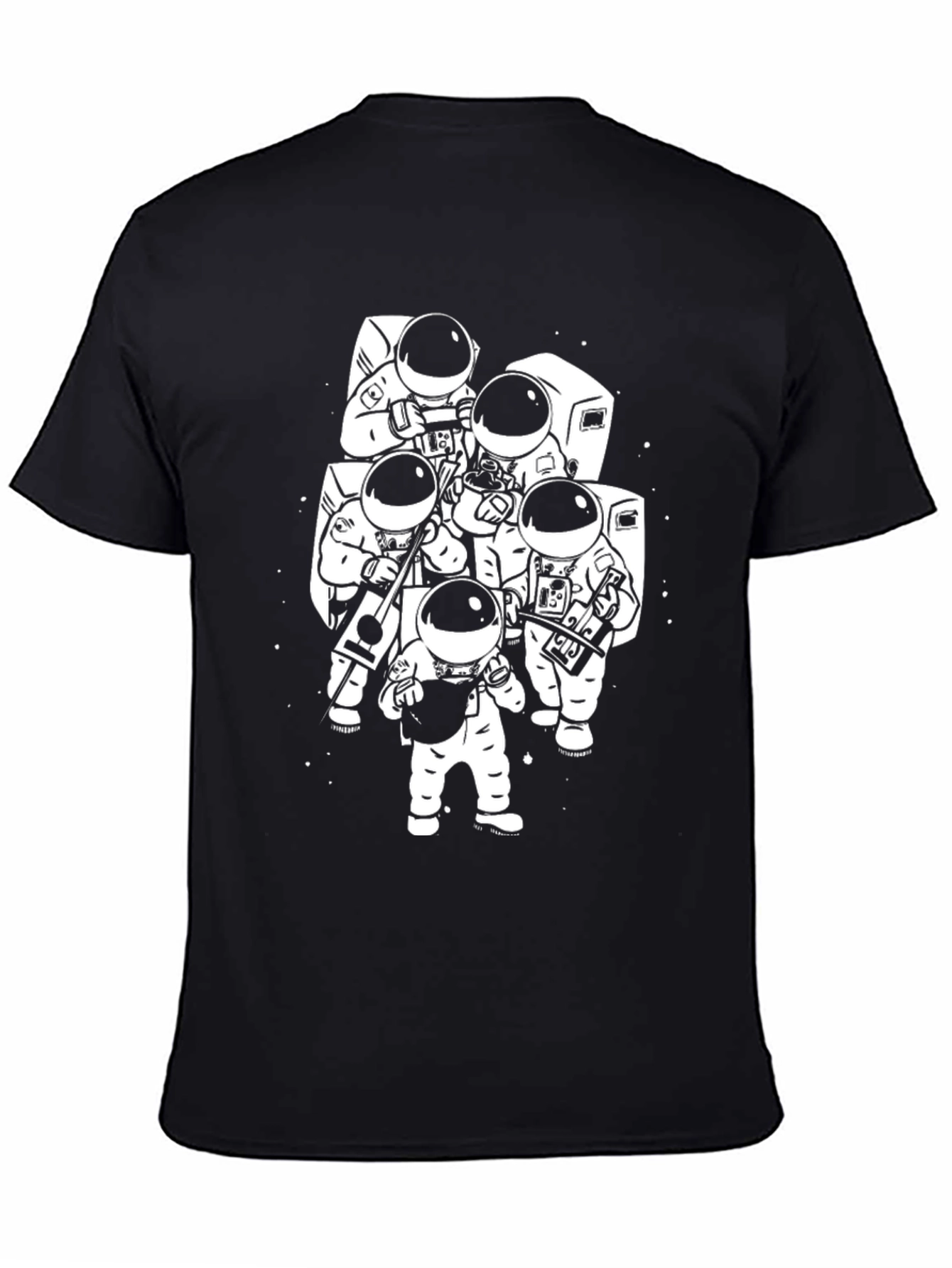 Astronaut Band Graphic T-Shirt - Black Cotton Tee