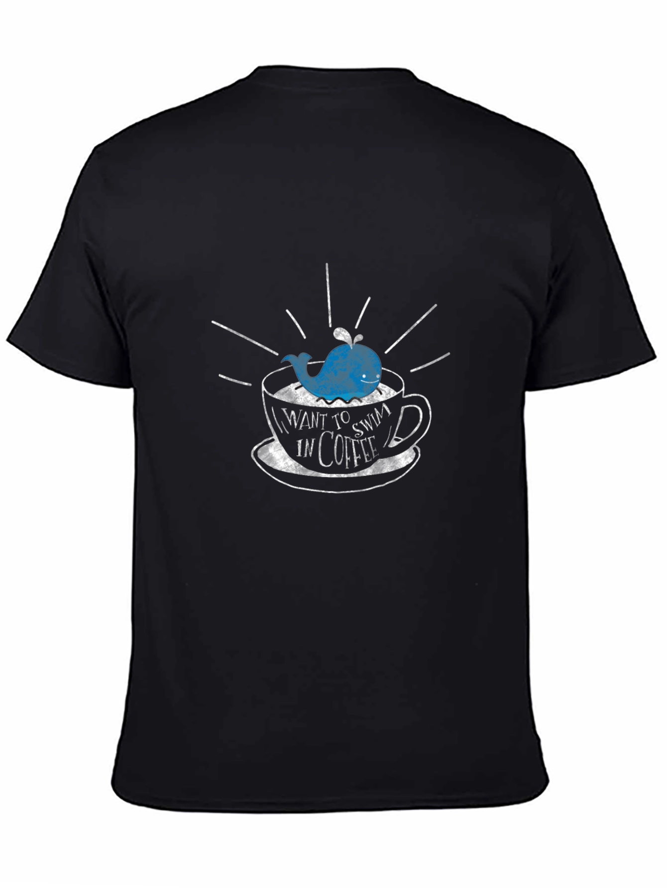 Whale in Coffee Cup T-Shirt - Quirky Graphic Tee