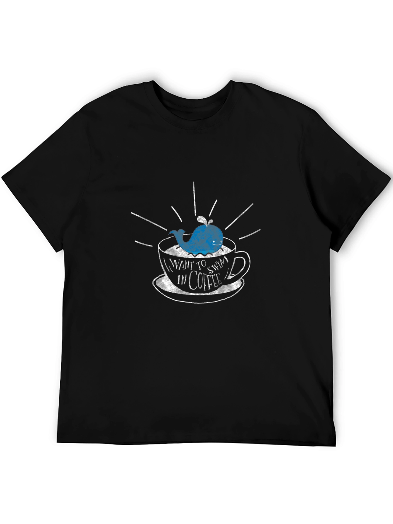 Whale in Coffee Cup T-Shirt - Quirky Graphic Tee