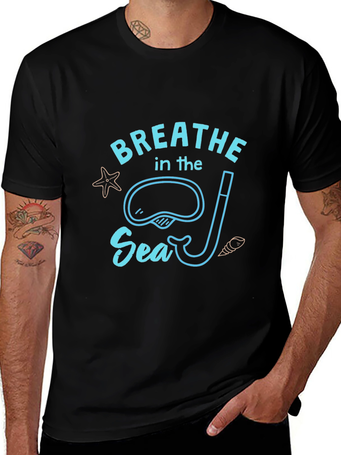 Breathe In The Sea Black T-Shirt
