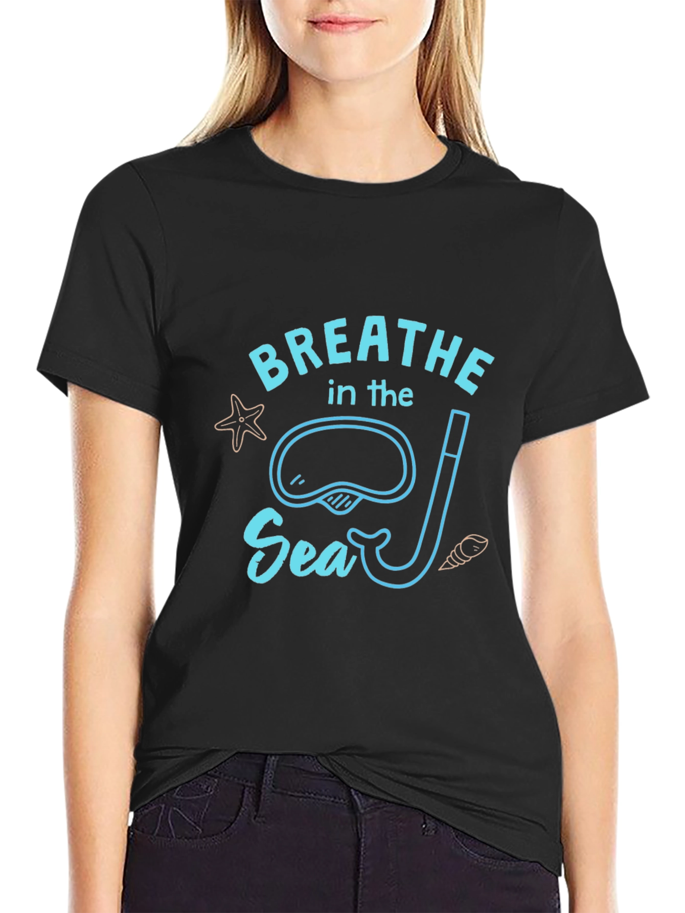 Breathe In The Sea Black T-Shirt