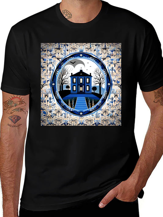 Spooky Haunted House Graphic Tee - Halloween Apparel