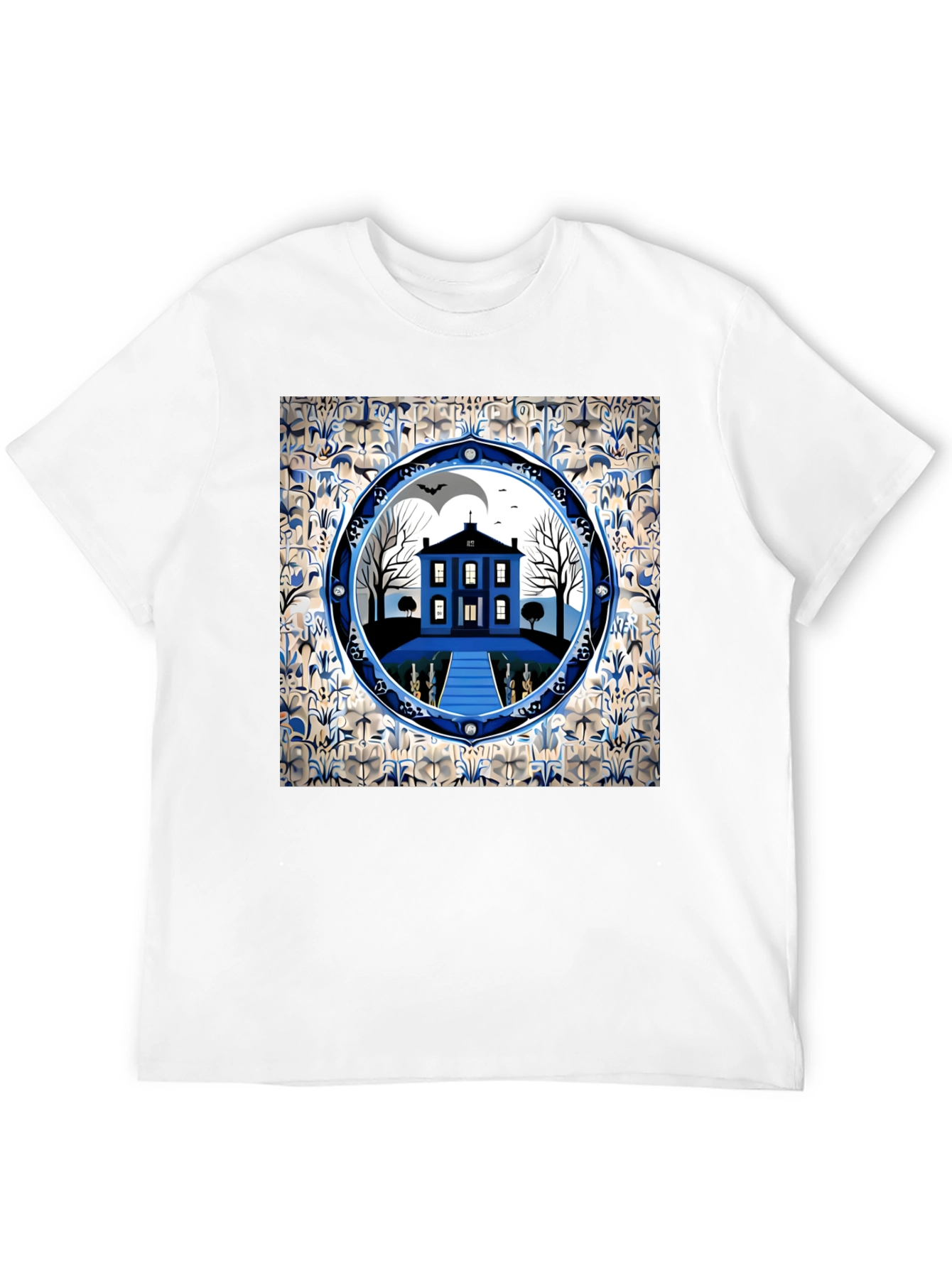 Spooky Haunted House Graphic Tee - Halloween Apparel