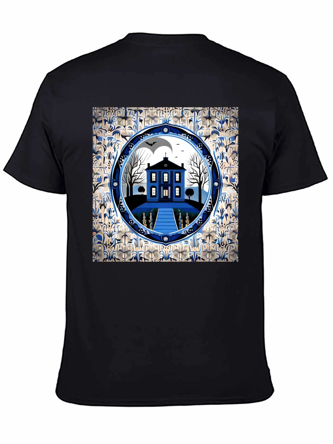 Spooky Haunted House Graphic Tee - Halloween Apparel