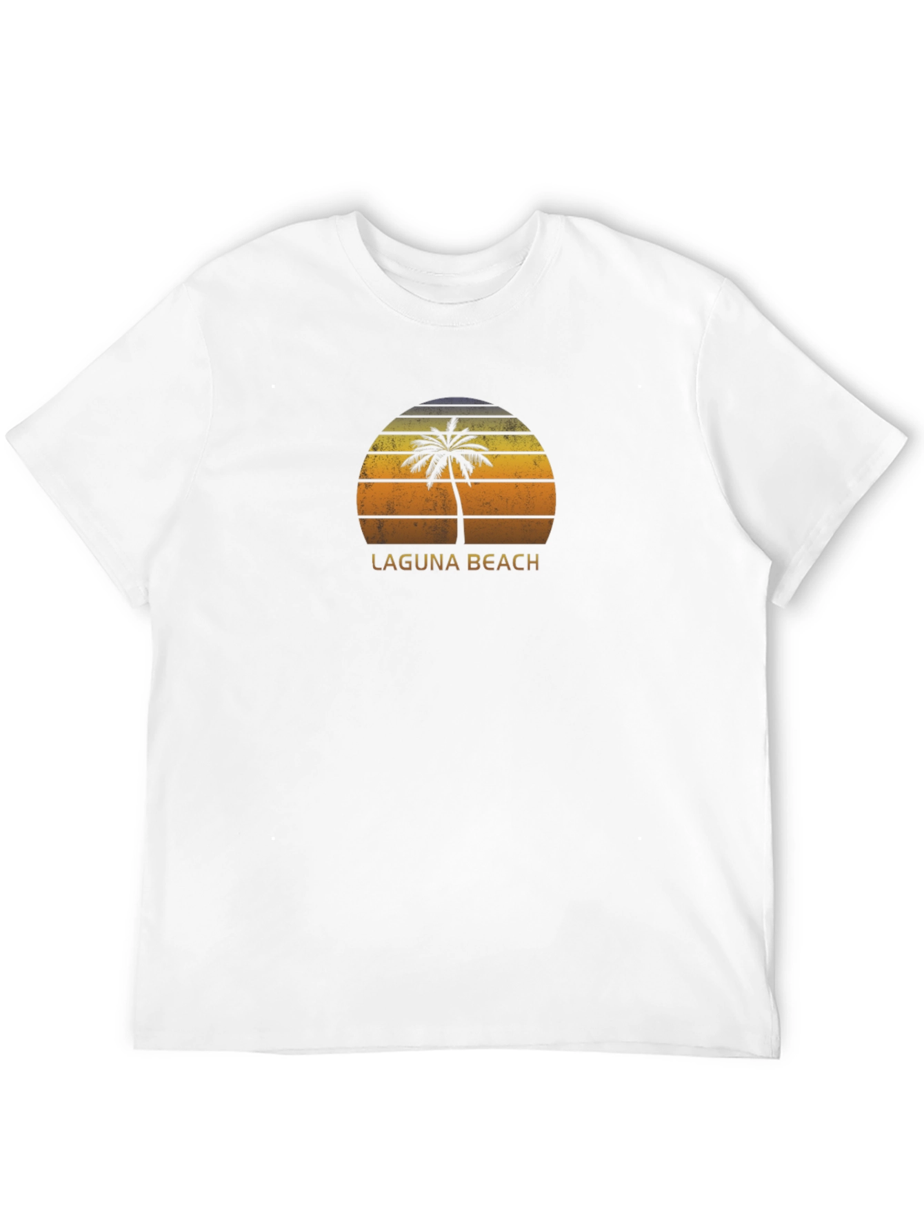Laguna Beach Palm Tree Sunset Black T-Shirt