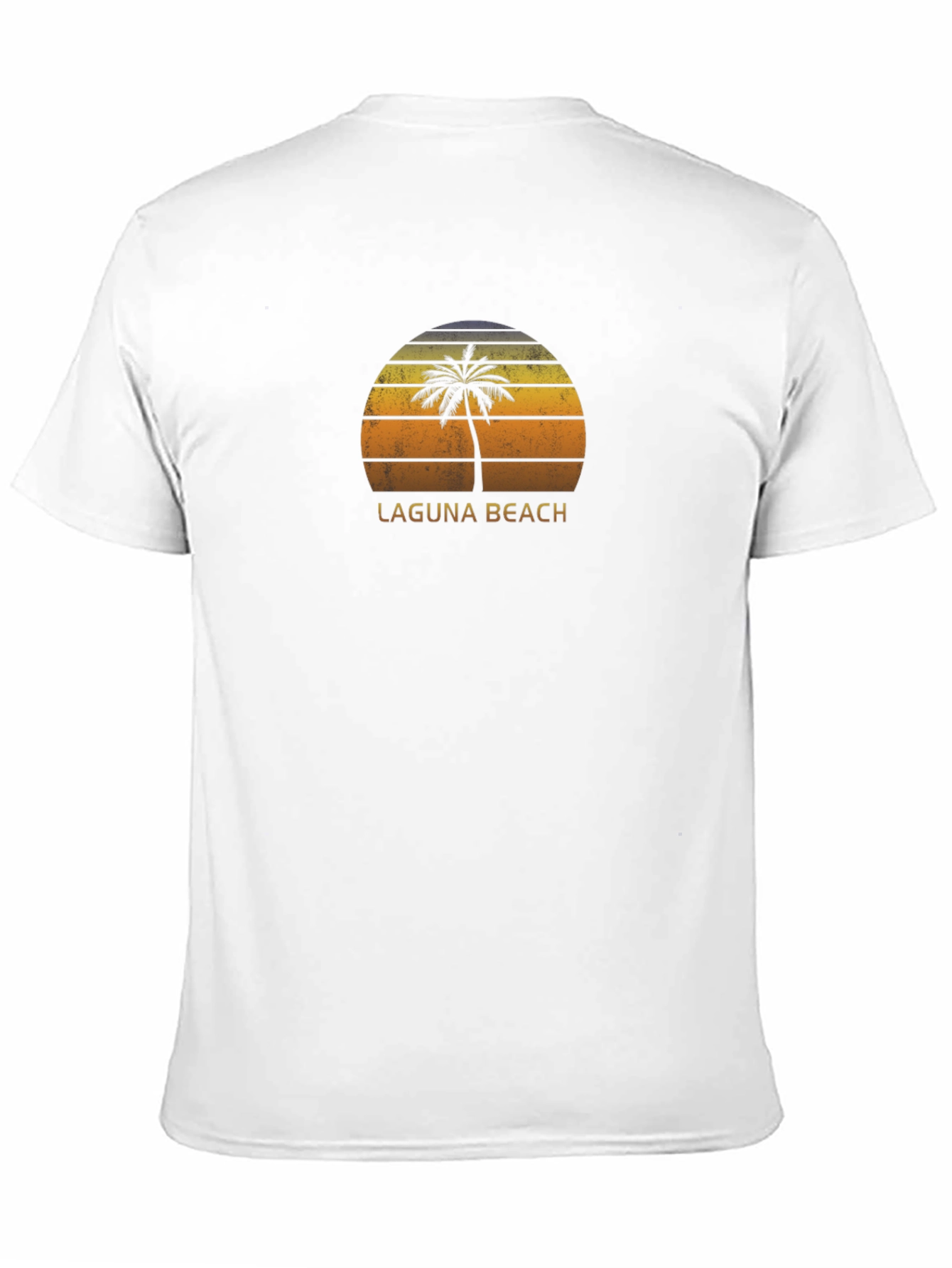 Laguna Beach Palm Tree Sunset Black T-Shirt