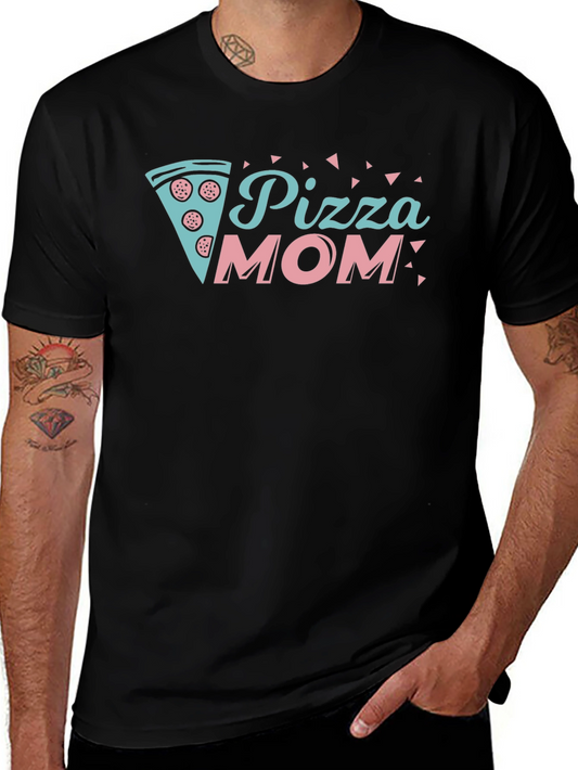 Pizza Mom Graphic T-Shirt - Black Casual Tee