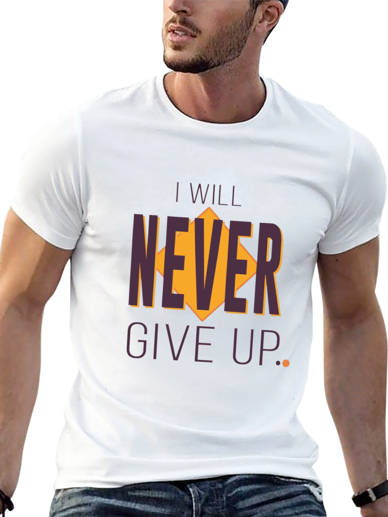 Inspirational Graphic Tee - Never Give Up