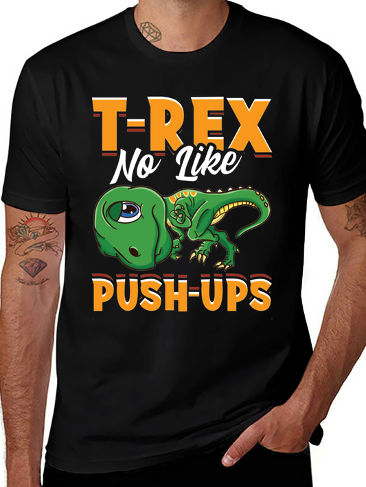 T-Rex No Like Push-Ups Graphic Tee